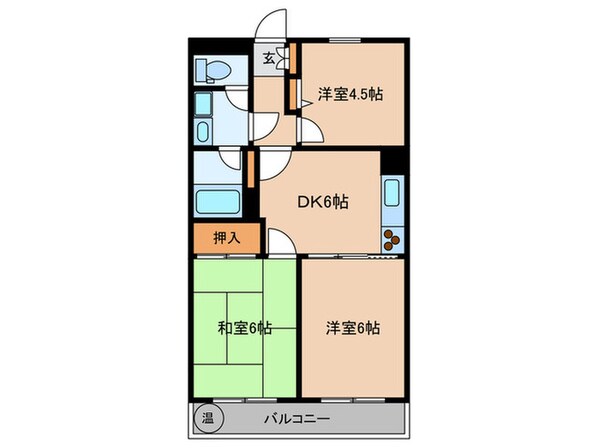 ﾗｲｵﾝｽﾞﾏﾝｼｮﾝ矢向（２０８）の物件間取画像